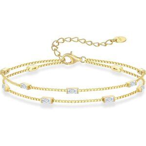 🔥 Louisa Secret Birthstone Bracelets Women Gold Sterling Dainty Simple Jewelry